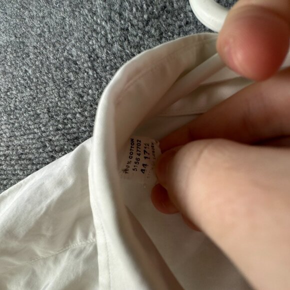 Eton Long Sleeve Button Up Shirt Men Cotton Designer White 17.5 Sweden Woven - Picture 9 of 15